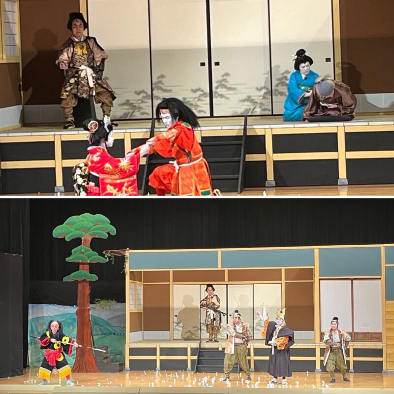 Image for the Tweet beginning: １１月２３日
下條村「文化の祭典」で下條歌舞伎を鑑賞。保存会は文科大臣の地域文化功労者表彰を受賞。高校生から80代まで所属し、子どもたちの育成も進めています。公演は世代を超えて歌舞伎を楽しむ姿が印象的でした。
#下條村 #下條歌舞伎 